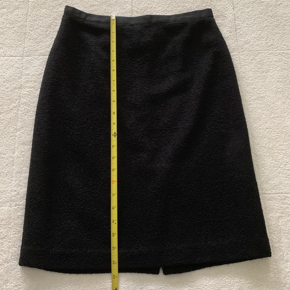 Isaac Mizrahi Cute Black Textured Chunky Skirt with ribbon trim waist details 4 - Picture 6 of 7